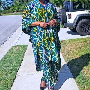 Premium Soft Women's African Adire 2-Piece Top and Pant.  - Image 6