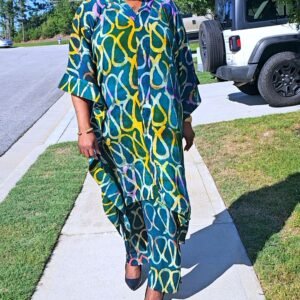 Premium Soft Women's African Adire 2-Piece Top and Pant.  - Image 5