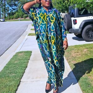 Premium Soft Women's African Adire 2-Piece Top and Pant.  - Image 7