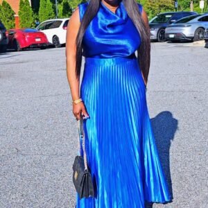 Exclusive Royal Blue Palazzo Plisse Women's Skirt. - Image 1