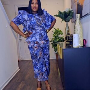 2-Piece African Adire Top and Baggy Pants for Women. - Image 5