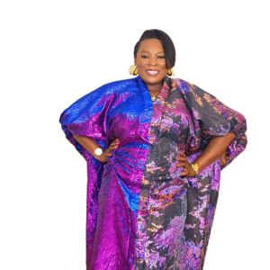 Exquisite Purple Two-Tone Amoke African Women's Bubu - Image 2