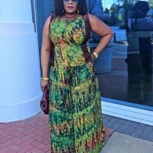 Exclusive 2-Piece Palazo Pants and Front Zip African Adire Set. - Image 4