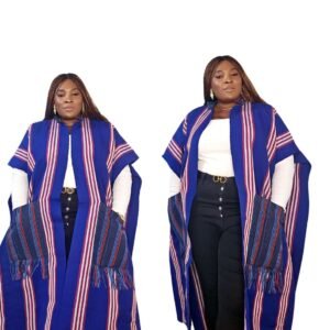 Premium Multi-Color Vintage African Aso-oke Women's Kimono - Image 4