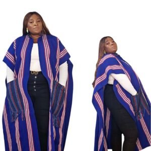 Premium Multi-Color Vintage African Aso-oke Women's Kimono - Image 2