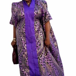 Premium Purple African Brocade Women's Bubu - Image 6