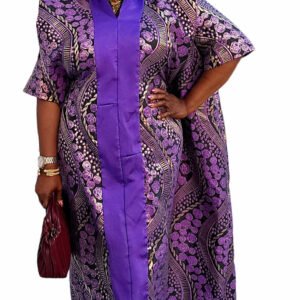 Premium Purple African Brocade Women's Bubu - Image 5