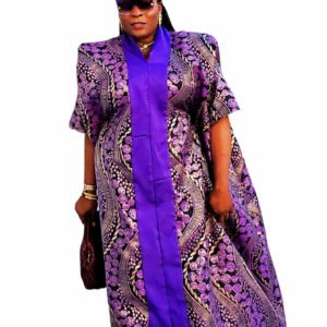 Premium Purple African Brocade Women's Bubu - Image 2