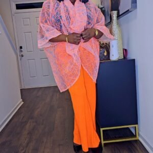 Versatile Embroidered Top and Plisse Women's Pants. - Image 1