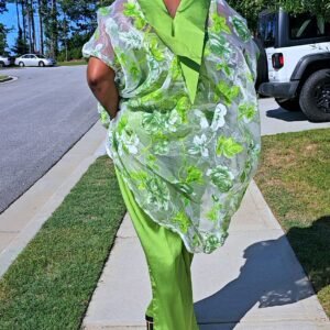 Premium Soft Women's Organza 2-Piece Top and Pant.  - Image 3
