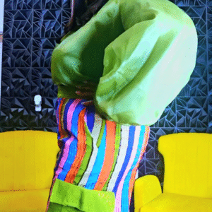 Multi-colored  Aso-oke Combat Pant Set - Image 4