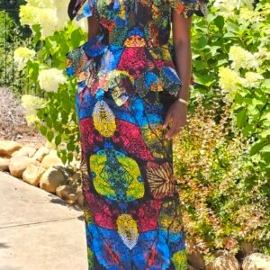 African Print off Shoulder Skirt and Blouse - Image 5