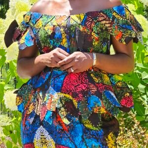 African Print off Shoulder Skirt and Blouse - Image 6