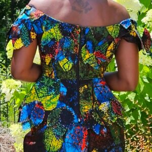 African Print off Shoulder Skirt and Blouse - Image 3