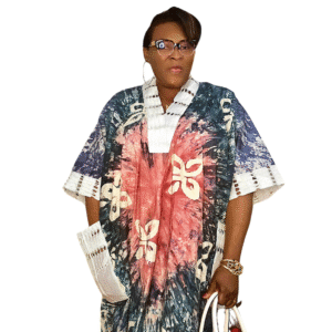 Adire and White Jawu Women's Bubu - Image 4