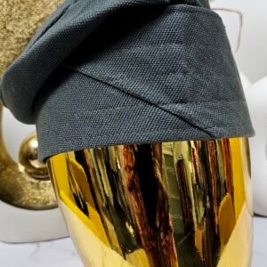Grey African Men’s Aso-oke Cap - Image 3