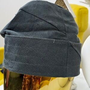 Grey African Men’s Aso-oke Cap - Image 1