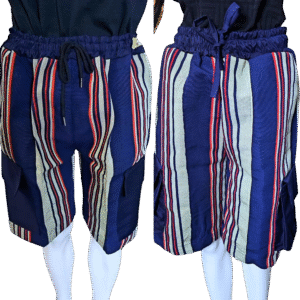 Vintage Aso-Oke Cargo Shorts - Image 3