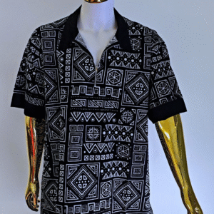 Black and white African Men’s  2 Piece Summer Wear - Image 1