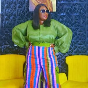 Multi-colored  Aso-oke Combat Pant Set - Image 1