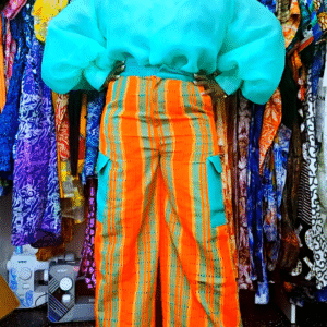 Aduke Vintage African Aso-oke Women's Cargo Pants - Image 1