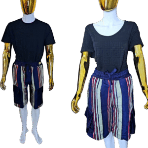 Vintage Aso-Oke Cargo Shorts - Image 1