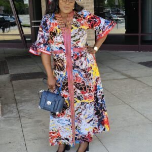 Swarovski Stoned African Print Kaftan - Image 5