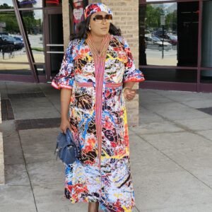 Swarovski Stoned African Print Kaftan - Image 3