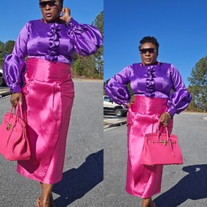 Pink Clara Women's Skirt and Blouse - Image 2