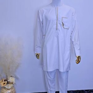 Equisite White African 2 Piece Long Sleeve - Image 3