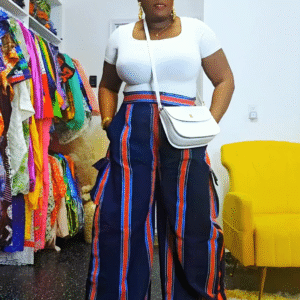 Aduke Vintage African Aso-oke Women's Cargo Pants - Image 2