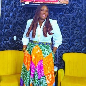 Oreke Patched African Adire Women's Flare Skirt - Image 1