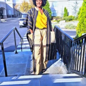 Sewa African Aso-oke Women's Kimono - Image 2