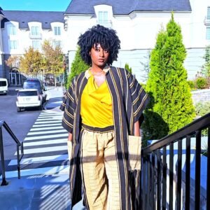 Sewa African Aso-oke Women's Kimono - Image 3