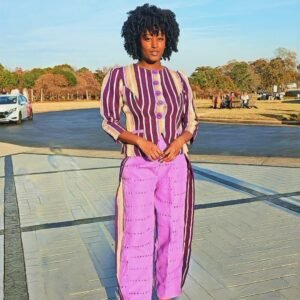 Purple African Aso-Oke Women's Set - Image 6