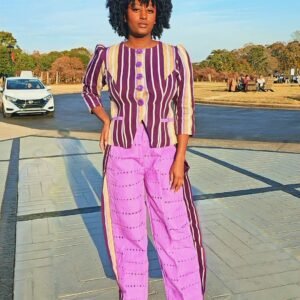 Purple African Aso-Oke Women's Set - Image 7