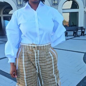 Vintage Sanyan African Women's Aso-Oke Cargo Pants - Image 3