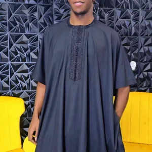 African Men’s Wear Swarovski Stoned Danshiki Set - Image 2