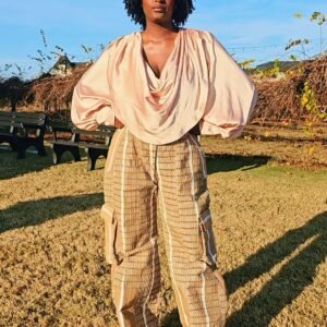 Vintage Sanyan African Women's Aso-Oke Cargo Pants - Image 2