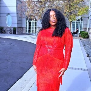 Pamela Fringed Red Party/Evening Women's Dress - Image 1