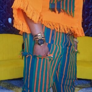Keji Shreeded Aso-Oke Cargo Pants Set - Image 3