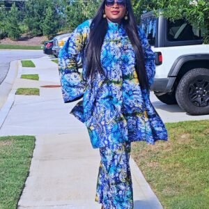 Two Piece African Adire long set - Image 1